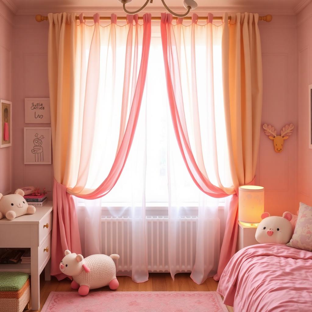 Quarto infantil com cortinas delicadas